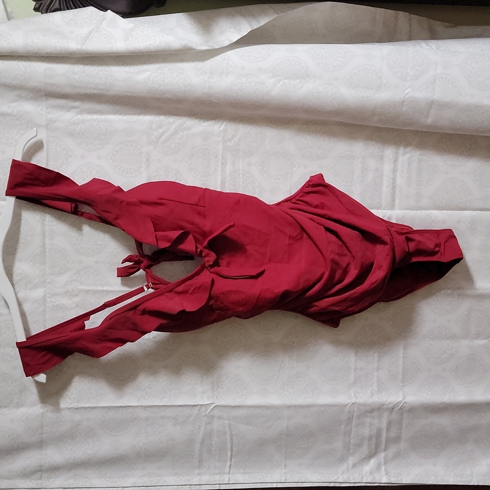 NWT Sporlike One piece Ruffle Bathing suit sz XL